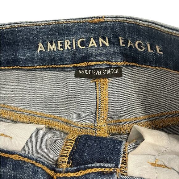 American Eagle Curvy High-Rise Skinny Jegging Women’s Sz 6 Black Stretch Denim ✨ - Picture 6 of 8